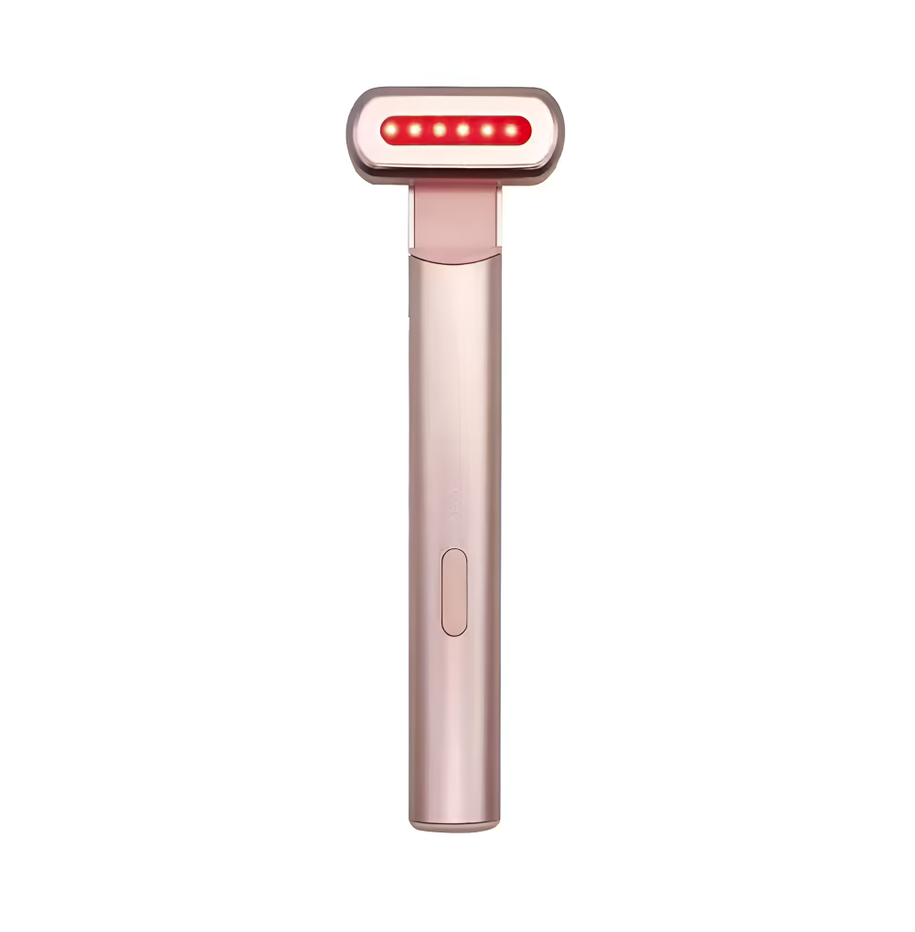 Portable LED Skincare Wand in Pink – Red and Blue Light Therapy for Clear, Glowing Skin