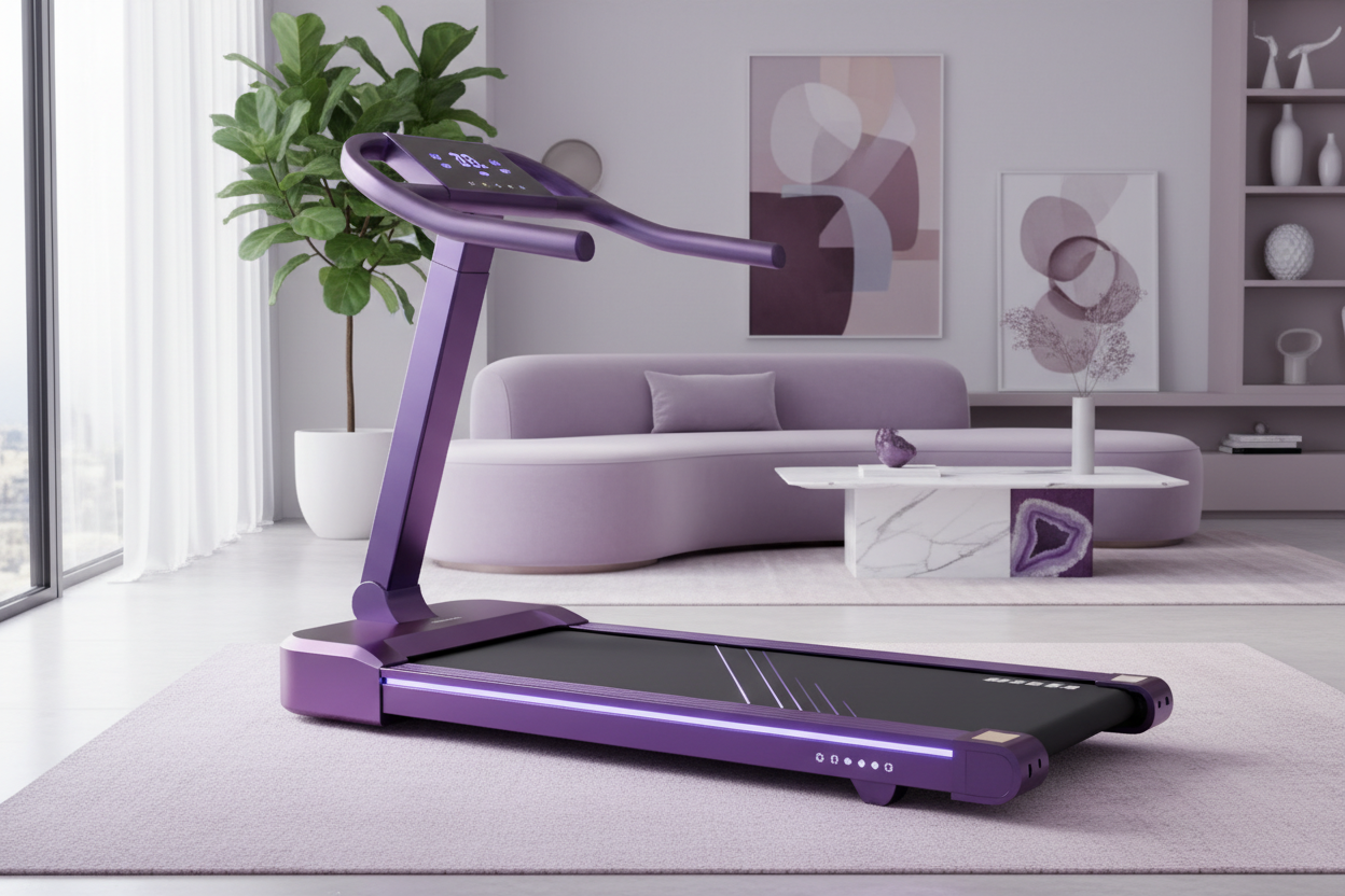 “home walking pad with handle purple aesthetic”
